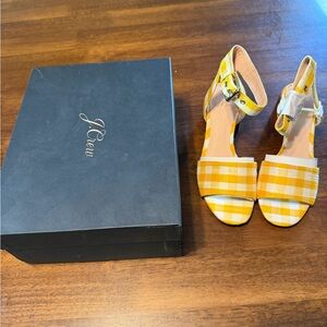 J. Crew Yellow Checkered Sandals